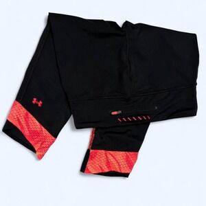 Under Armour Heat Gear Women Small Black/Pink Workout Legging‎ 18in inseam